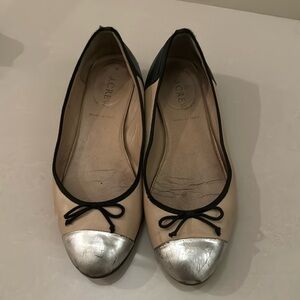 Jcrew color block leather flats size 6
